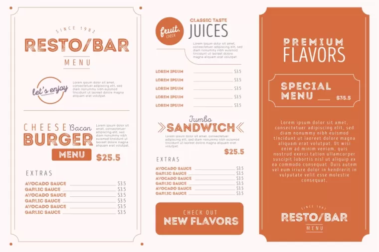 création de menu pour restaurant à Bordeaux, Bordeaux, Krysiecki Léa