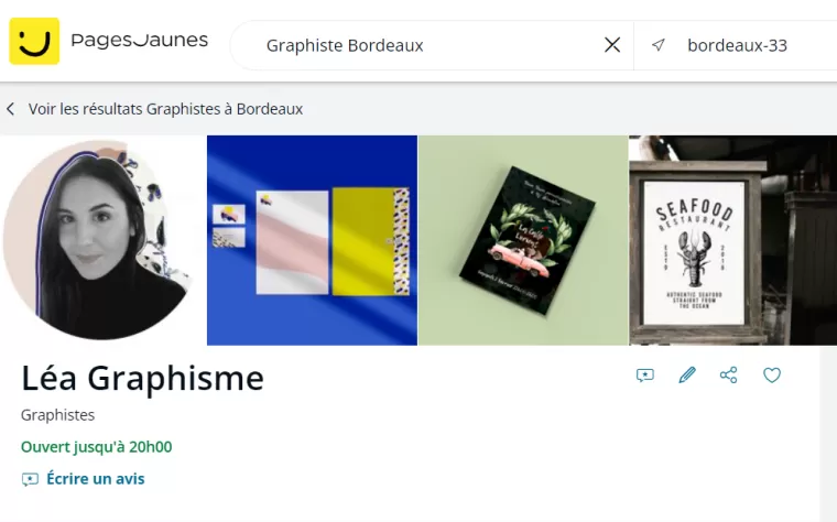 Léa Graphisme est présente sur les Pages Jaunes !, Bordeaux, Krysiecki Léa